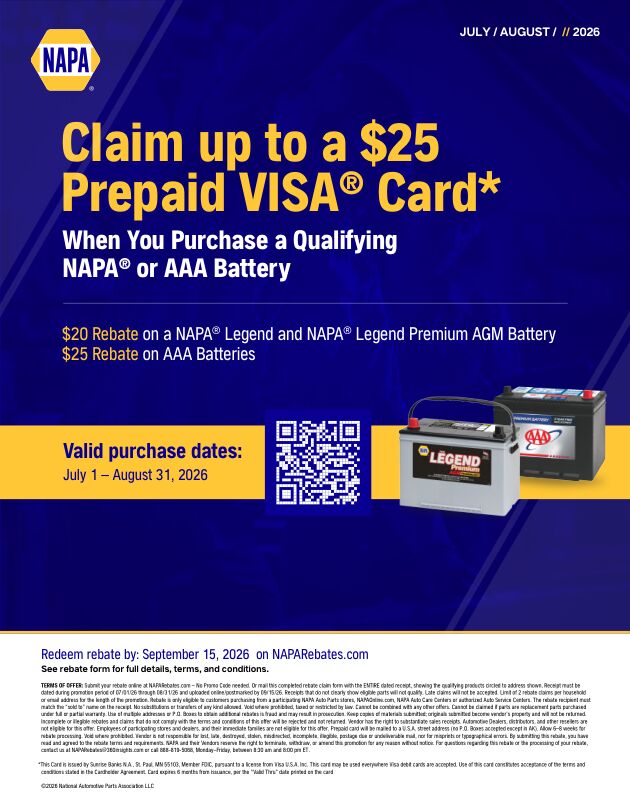 Tri Action Auto Repair | NAPA July - August Offer